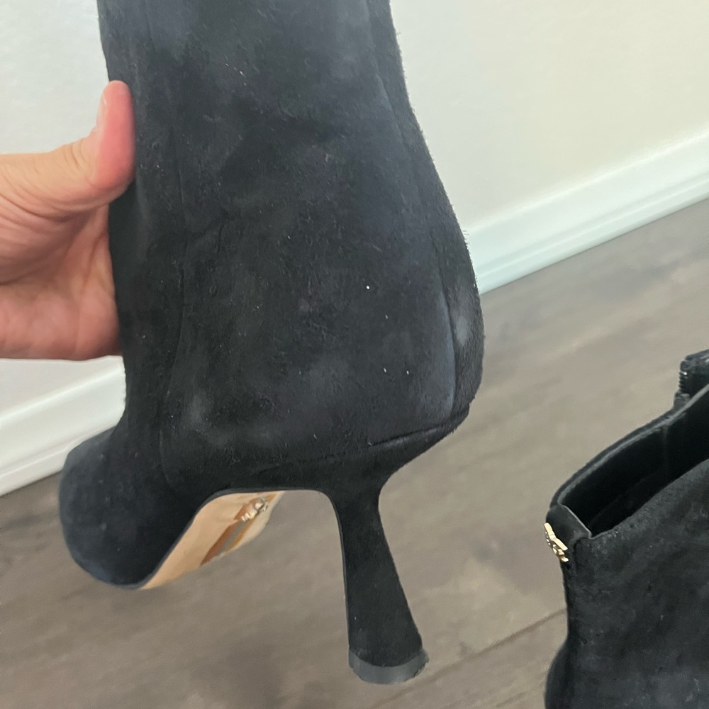Sam Edelman Samantha Black Suede Ankle Booties Size 9.5 - Picture 11 of 12
